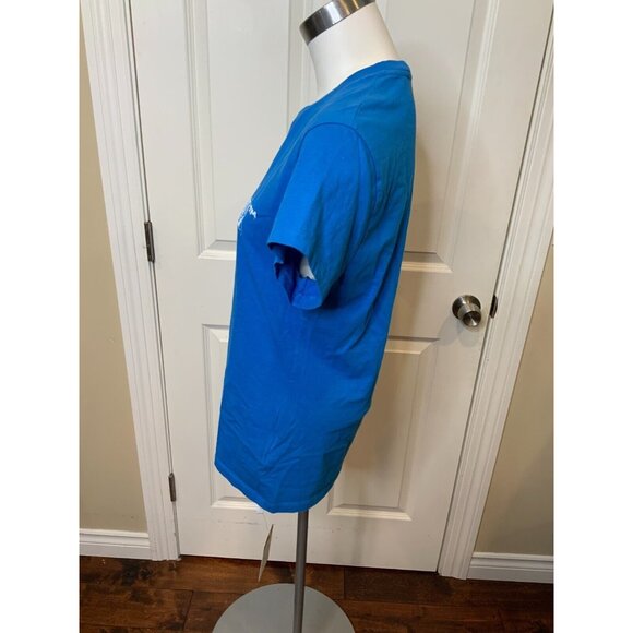 OFF-WHITE c/o Virgil Abloh Blue Scribble Logo Short Sleeve T-Shirt Size Large - Picture 4 of 6